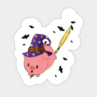 Pig Witch T shirt Halloween Kids Women Funny Costume Sticker